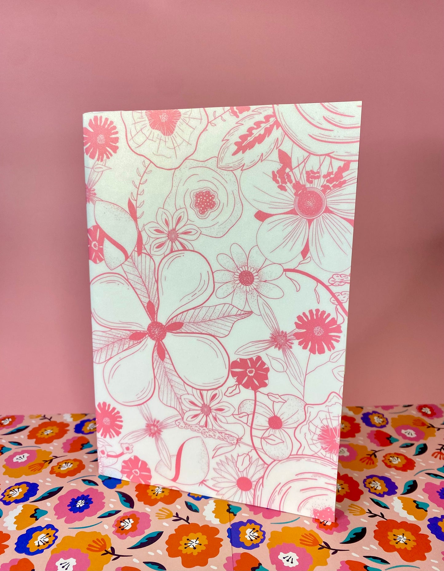 Retro Floral Pink Notebook