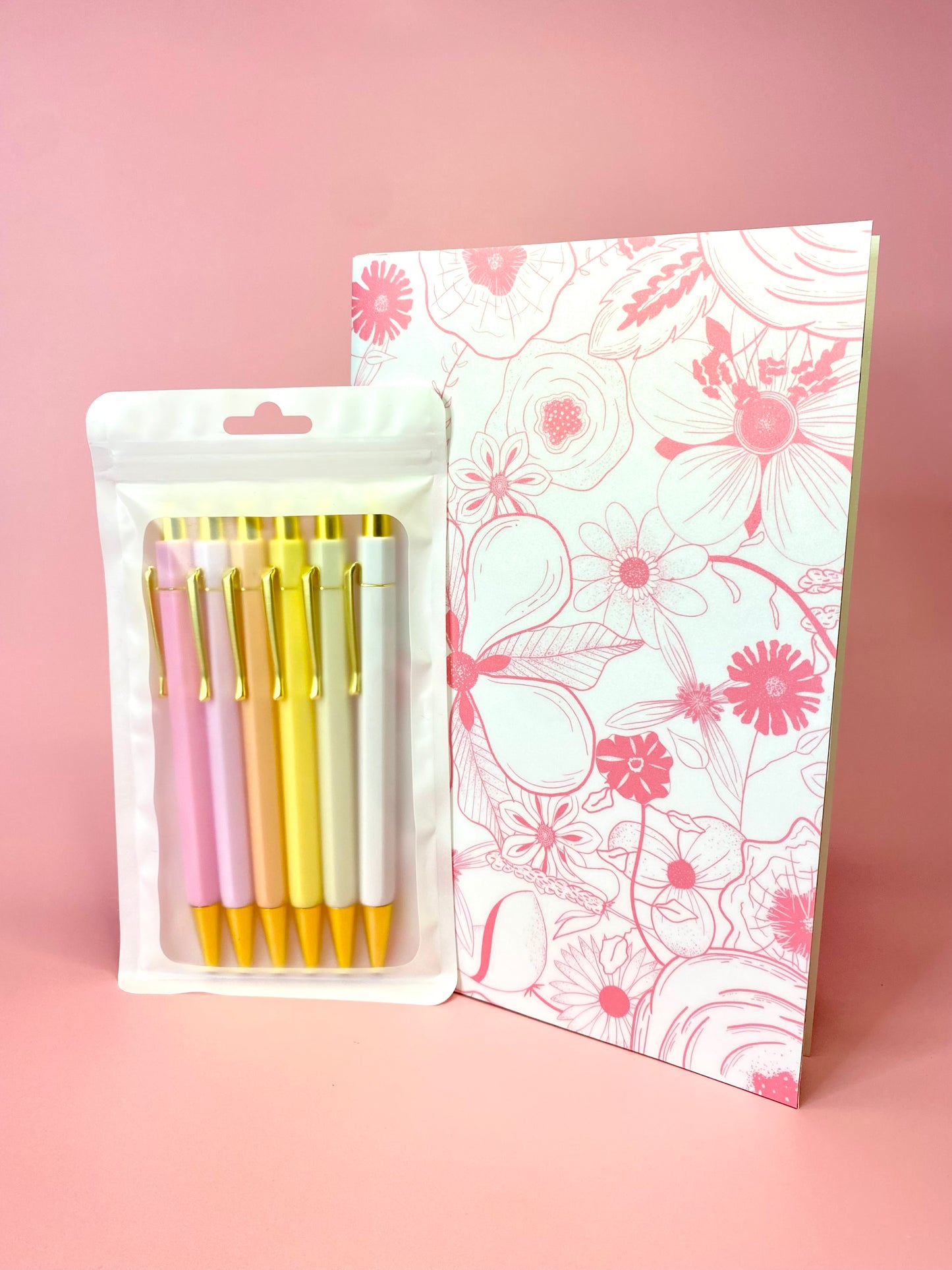 Retro Floral Pink Notebook